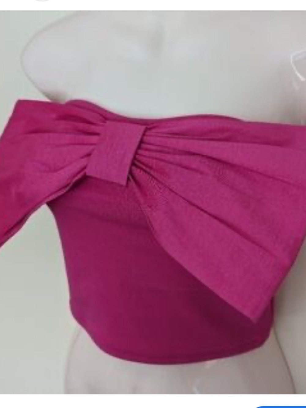 🍾NWOT Thirty Thirty Strapless Bow Crop Top - Hot Pink, Size Small - Picture 2 of 4